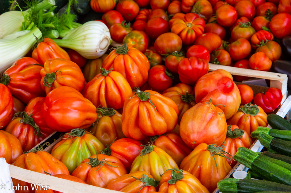 Market in Tomatoes in Padua, Italy