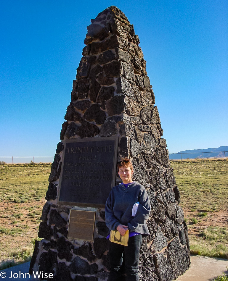 Caroline Wise at the Trinity Site in New Mexico