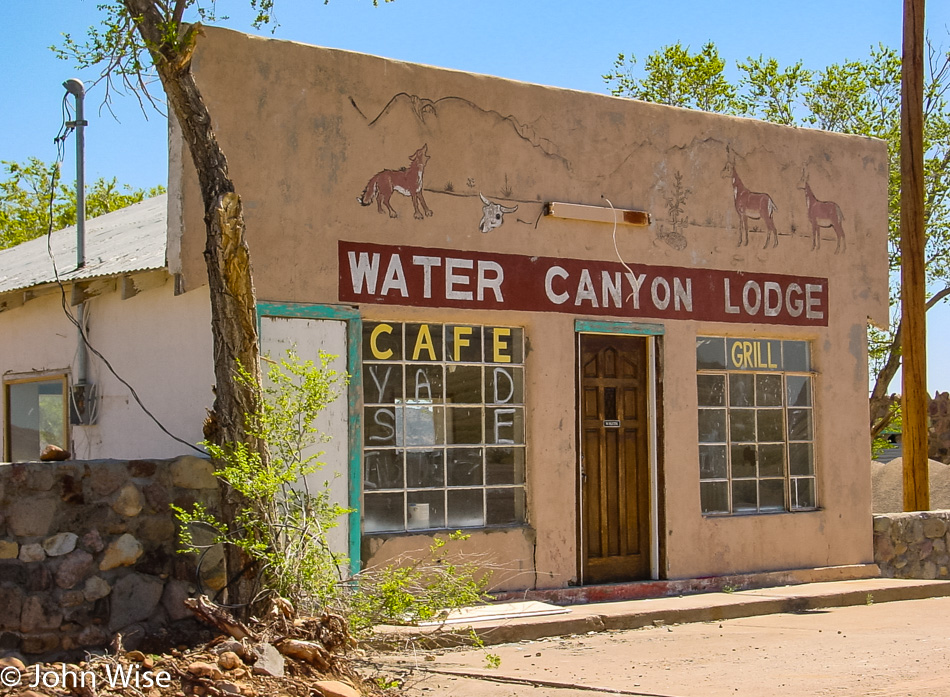 An old cafe along the road in New Mexico