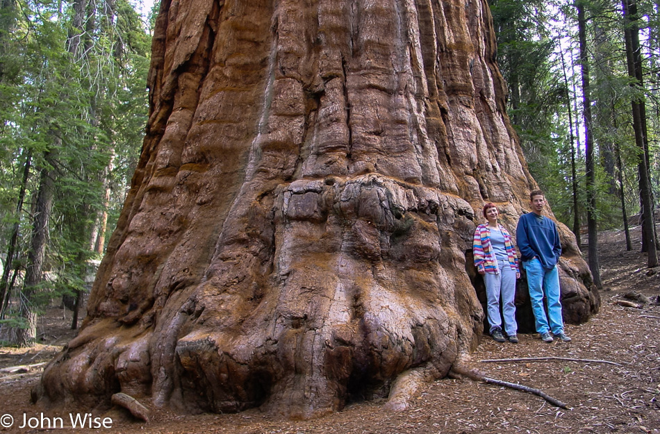 Caroline Wise and Mark Shimer in Sequoia National Park in California