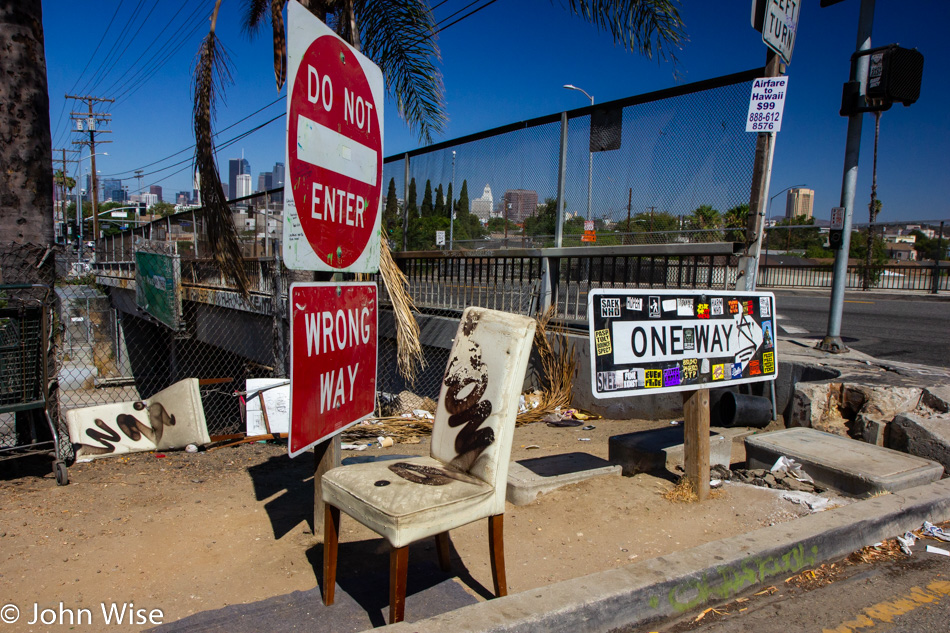 Freeway off-ramp in Los Angeles, California