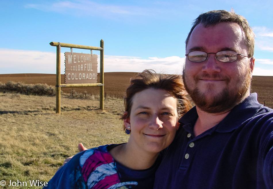 Caroline Wise and John Wise on the Colorado State Line