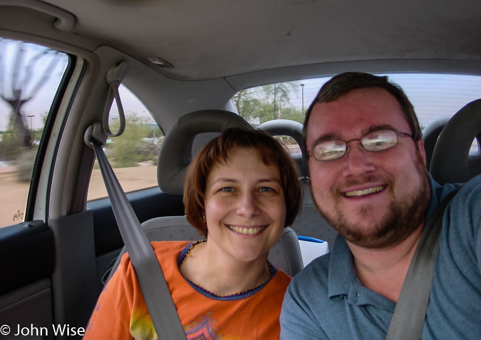 Caroline Wise and John Wise leaving Phoenix, Arizona