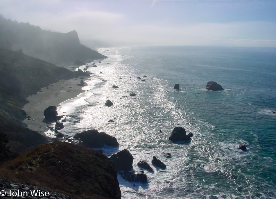 Coast along the road to Fern Canyon in Prairie Creek Redwoods State Park, California