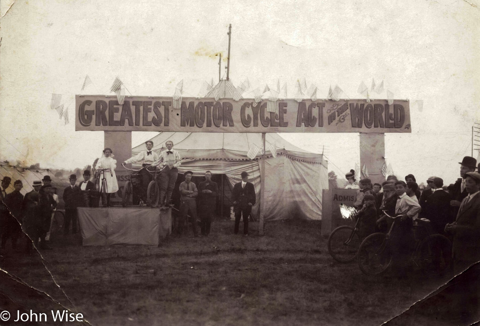Kurchhoff Brothers performing their Motorcycle act under the big top in New York circa 1907