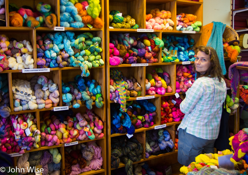 Caroline Wise at Hanalei Strings Yarn Store on Kauai, Hawaii