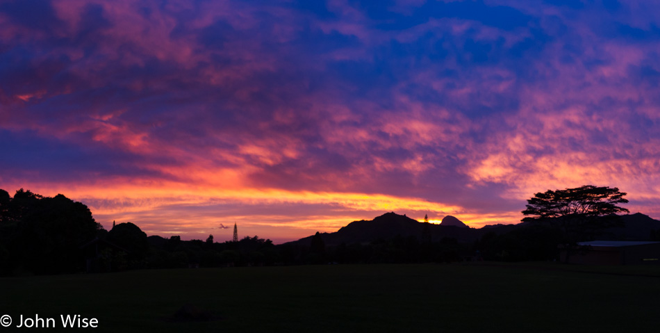 Sunrise at Kahili Mountain Park on Kauai, Hawaii