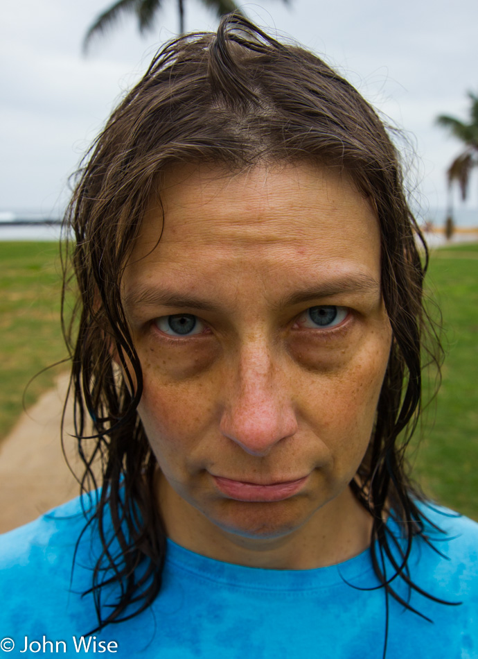 Caroline Wise at Poipu Beach on Kauai, Hawaii