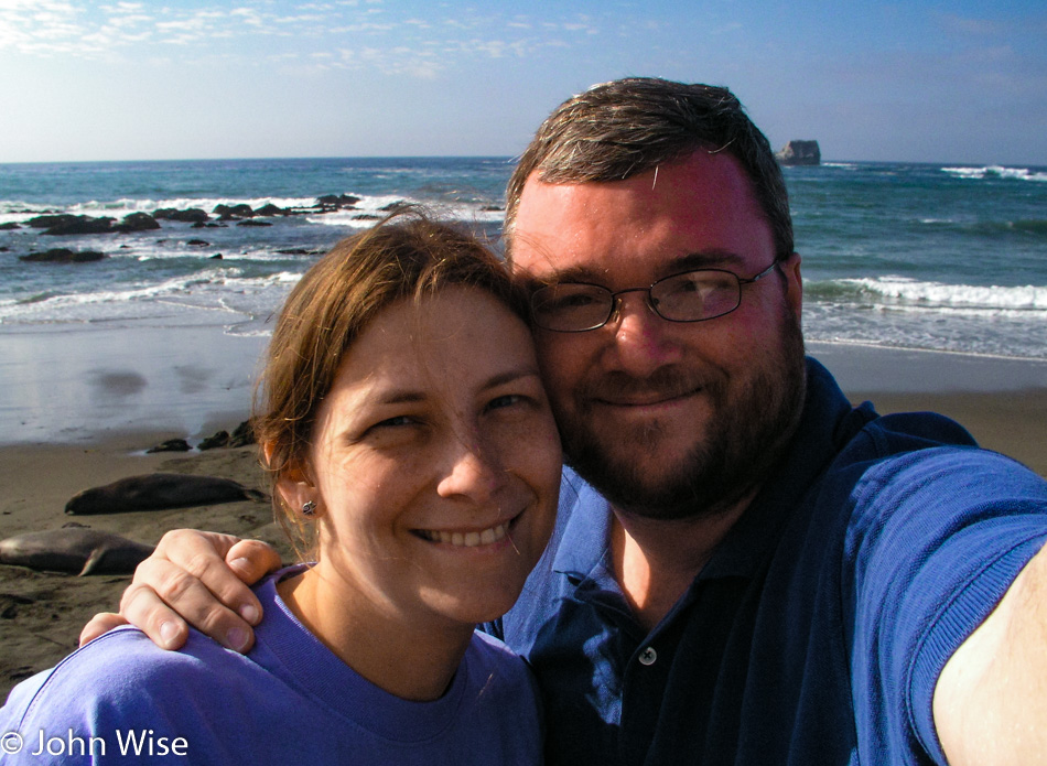 Caroline Wise and John Wise near San Simeon, California