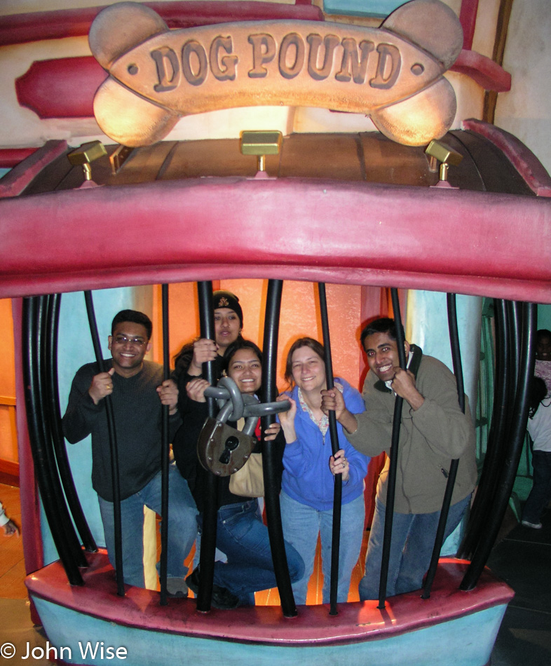 Jay Patel, Rinku Shah, Raenu Bhadriraju, Krupesh Shah and Caroline Wise at Disneyland in California
