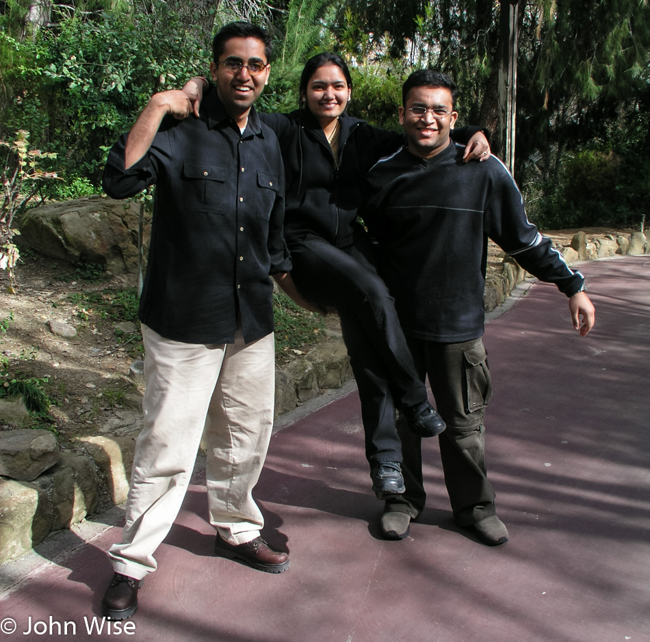 Jay Patel, Rinku Shah and Krupesh Shah at Magic Mountain in California