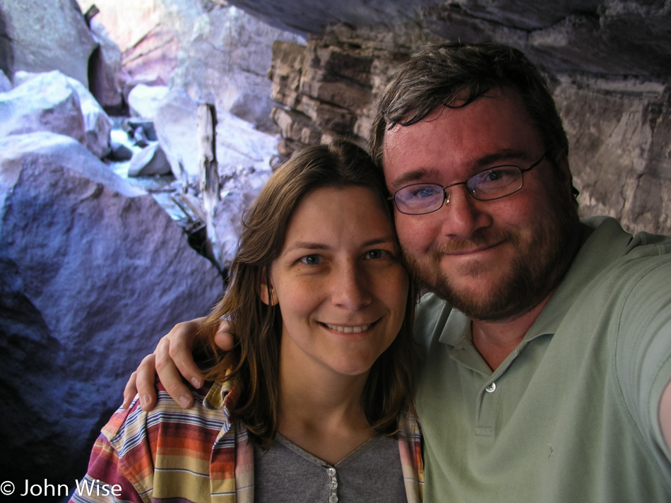 Caroline Wise and John Wise at Catwalk Recreation Area near Glenwood, New Mexico