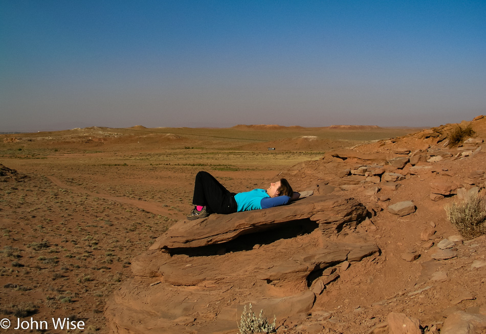 Caroline Wise at Homolovi State Park in Winslow, Arizona