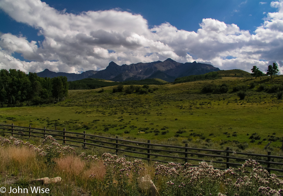 On the road outside Ridgeway, Colorado looking towards Ouray or Telluride