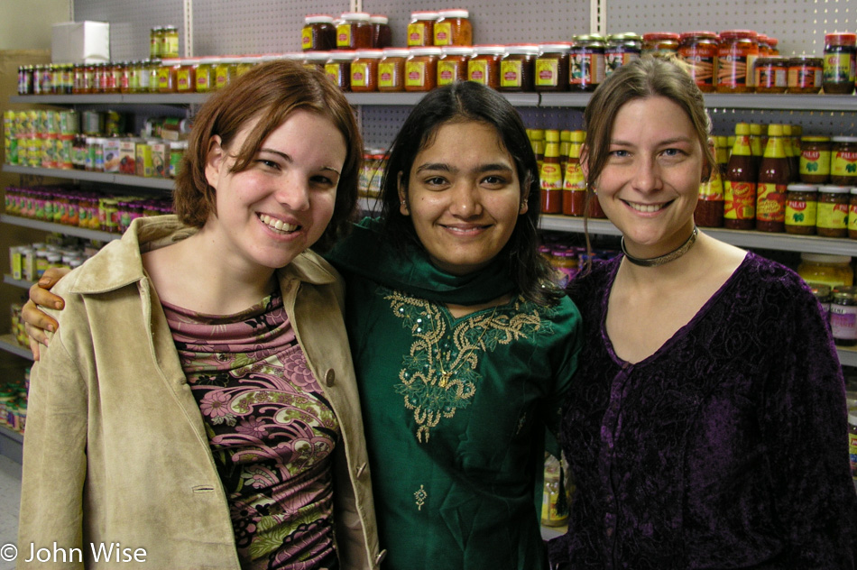 Jessica Wise, Rinku Shah, Caroline Wise at Indo Euro Foods in Phoenix, Arizona
