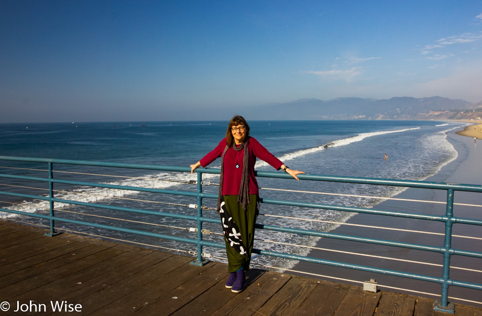 Caroline Wise on the pier in Santa Monica, California