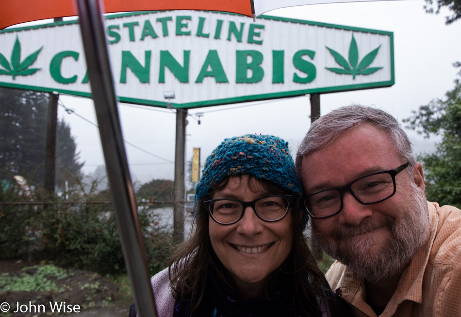 Caroline Wise and John Wise on the Oregon State Line