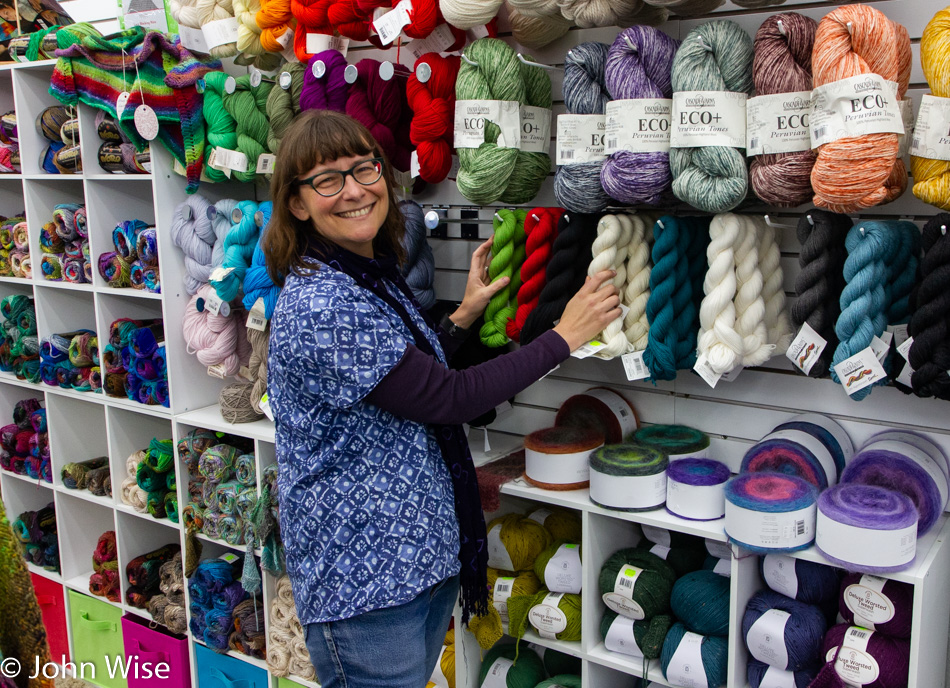 Caroline Wise at By My Hand Fabric and Yarn Store in Brookings, Oregon