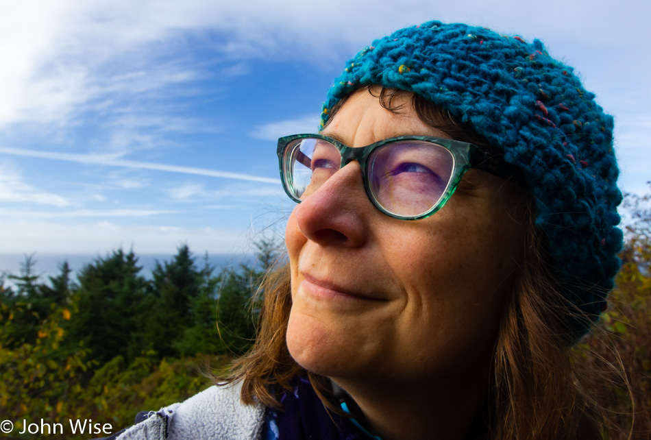 Caroline Wise at House Rock Viewpoint on the Oregon Coast