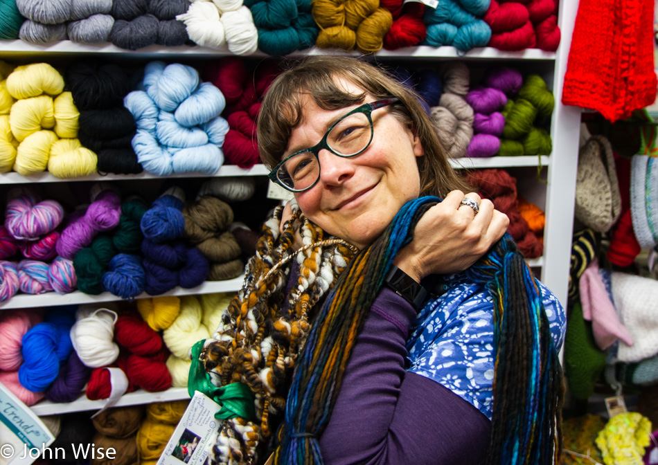 Caroline Wise at The Wool Company in Bandon, Oregon