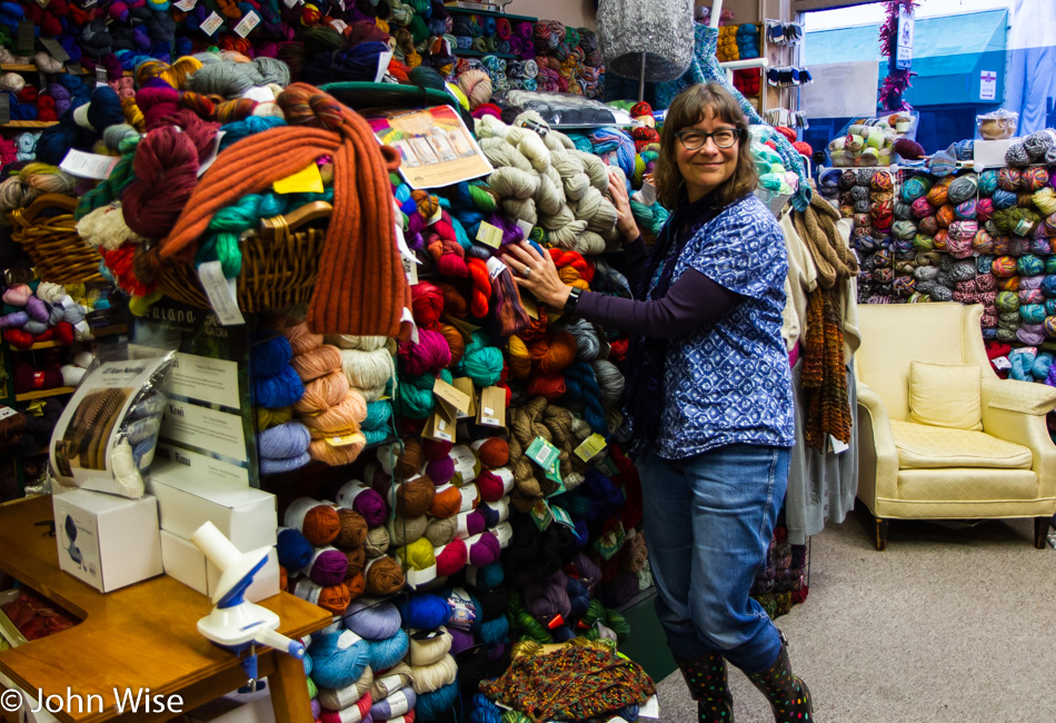 Caroline Wise at My Yarn Shop in Coos Bay, Oregon