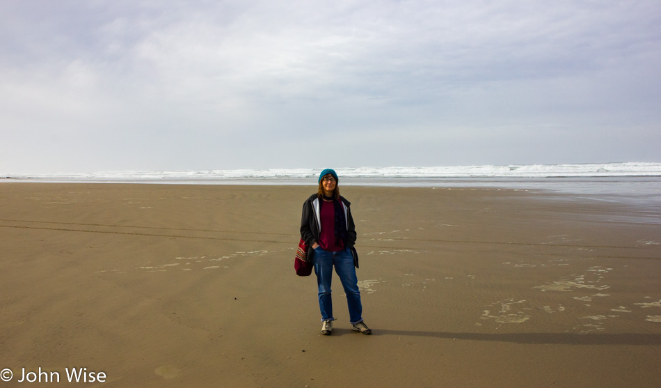 Caroline Wise on Nye Beach in Newport, Oregon