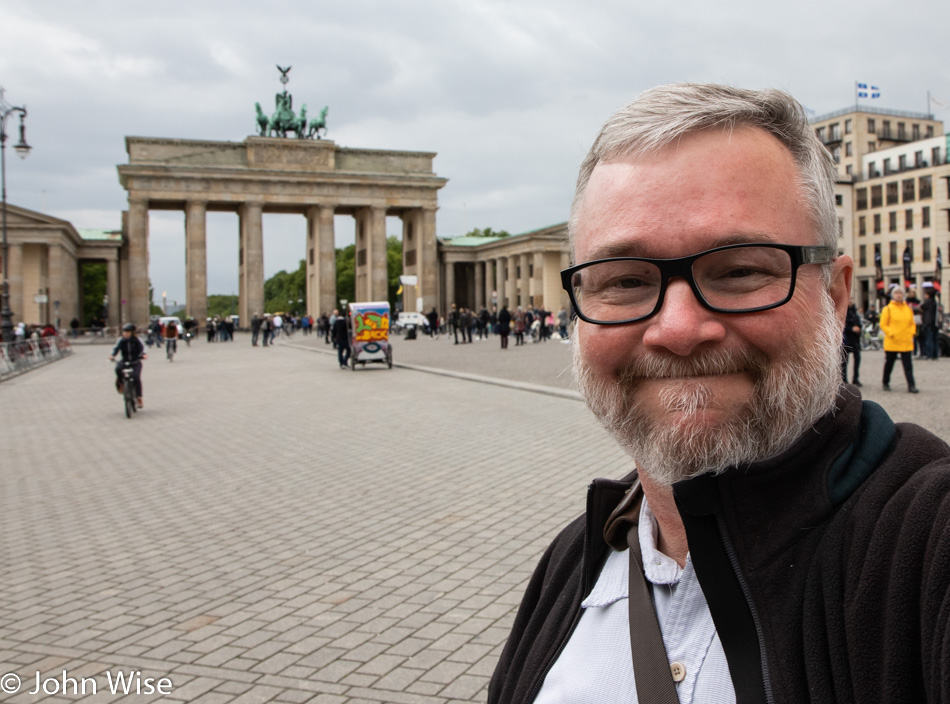John Wise at Brandenburg Gate in Berlin, Germany