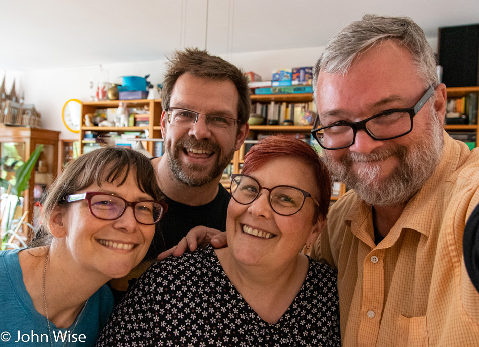 Caroline and John Wise with Stephanie and Klaus in Frankfurt, Germany