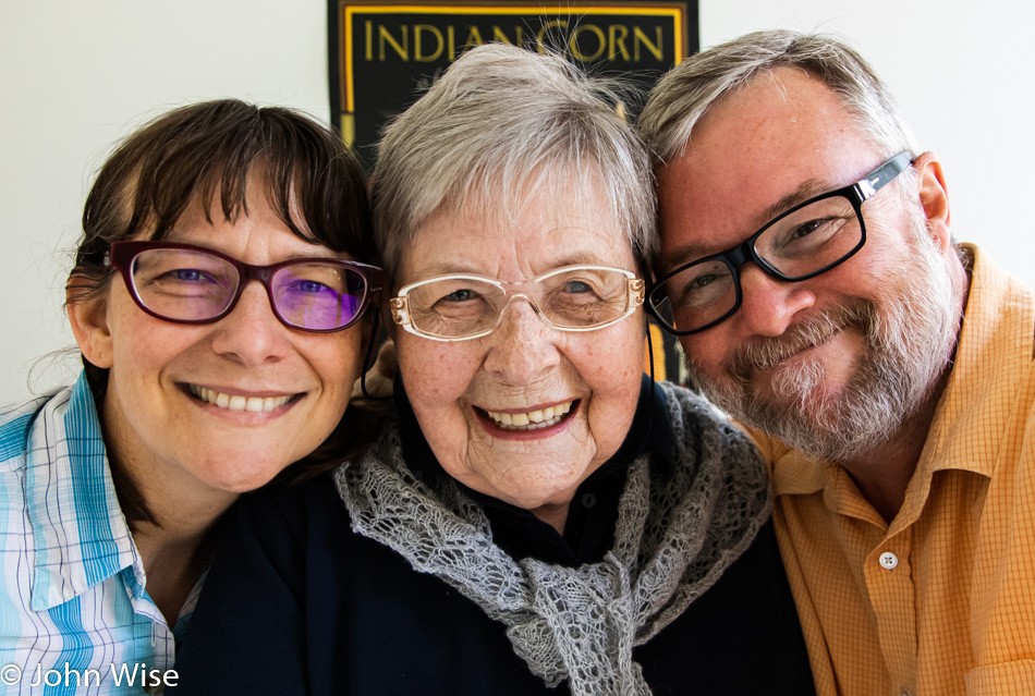 Jutta Engelhardt with Caroline and John Wise in Frankfurt, Germany