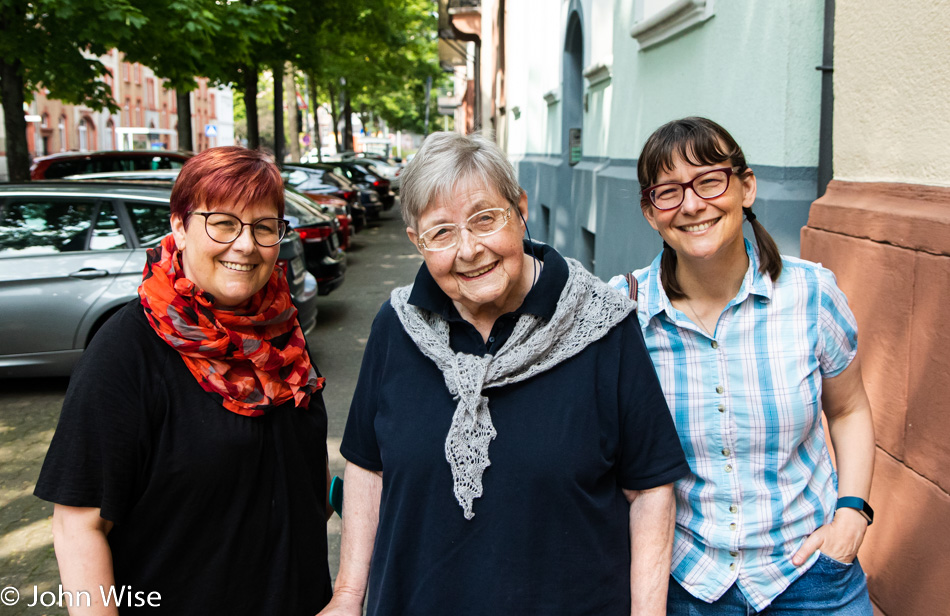 Stephanie and Jutta Engelhardt with Caroline Wise in Frankfurt, Germany