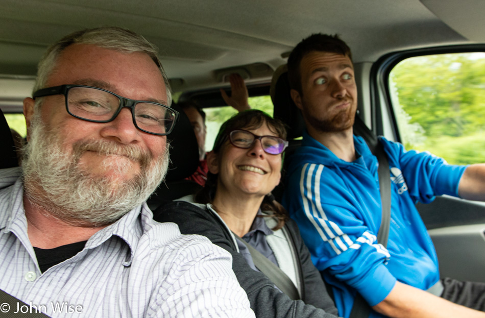 John Wise, Caroline Wise, and Ivan on the road to Skradin, Croatia
