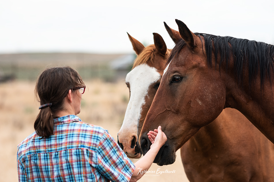 Caroline Wise and horses in New Mexico