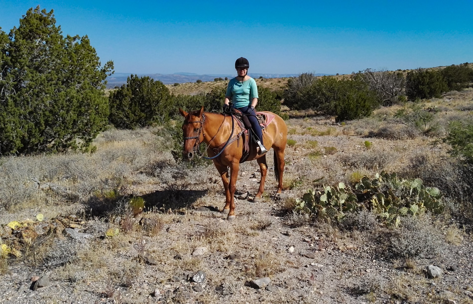 Katharina Engelhardt horseback riding in Sedona, Arizona