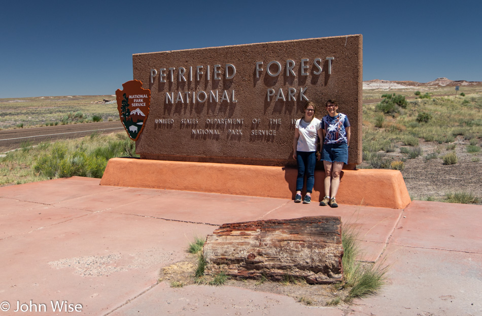 Katharina Engelhardt and Caroline Wise at Petrified Forest National Park in Arizona