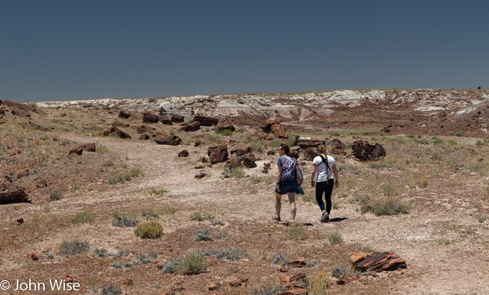 Katharina Engelhardt and Caroline Wise at Petrified Forest National Park in Arizona