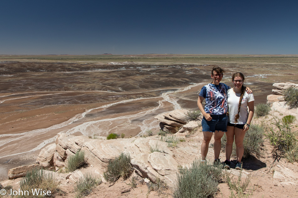 Katharina Engelhardt and Caroline Wise at Petrified Forest National Park in Arizona