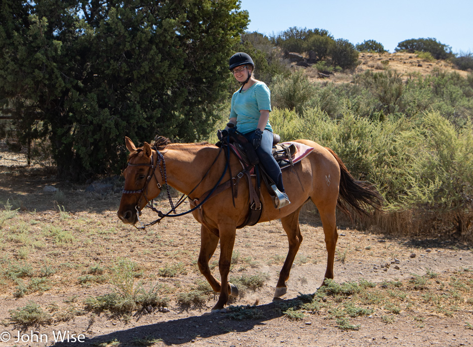 Katharina Engelhardt horseback riding in Sedona, Arizona