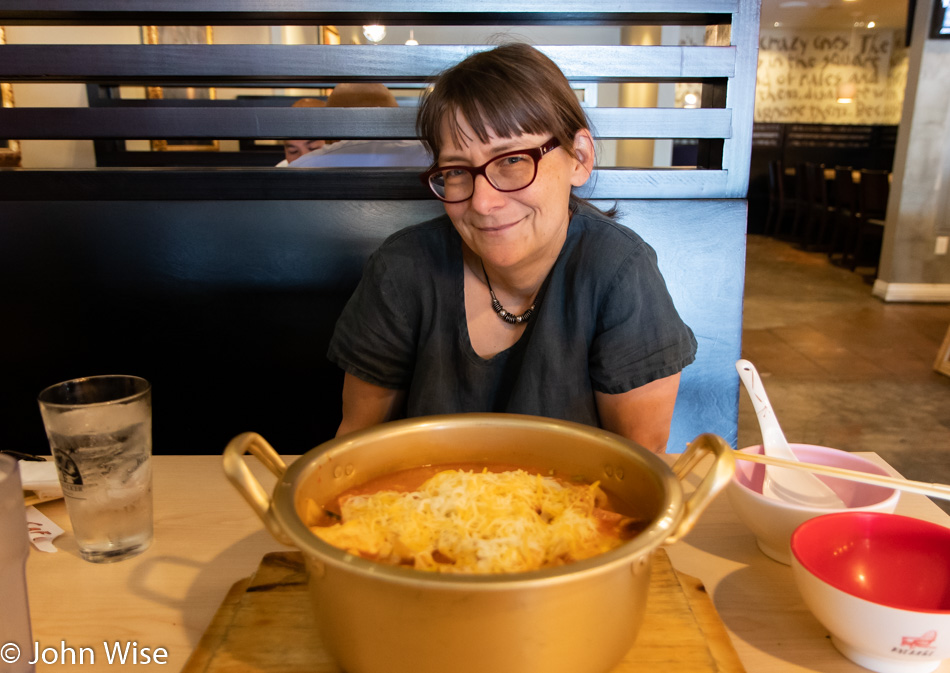 Caroline Wise at Cafe Gunul 2 in Los Angeles, California