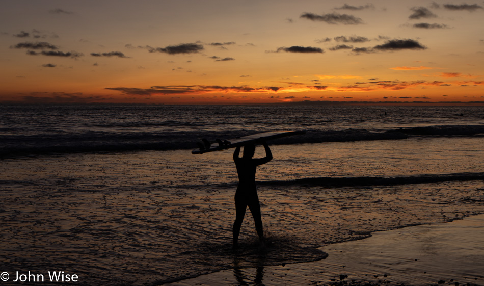 Encinitas, California on the beach at sunset