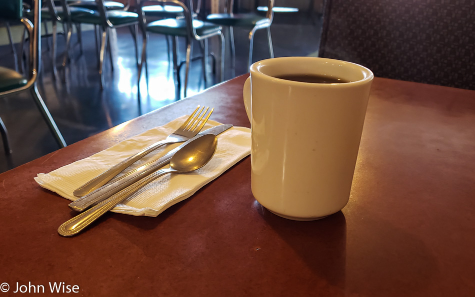 Coffee at Los Hermanos Mexican Restaurant in Superior, Arizona