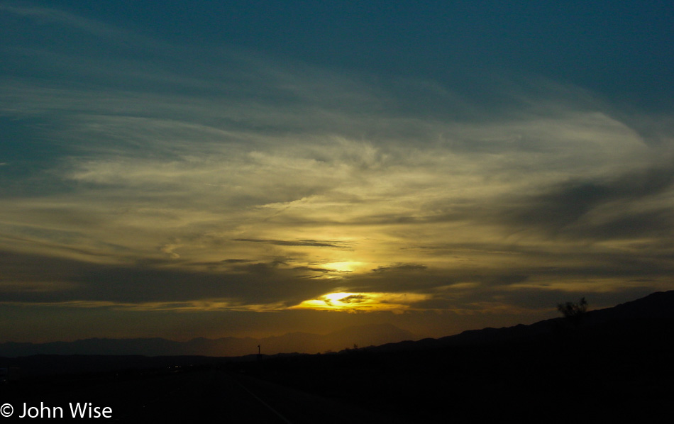 Driving west on Interstate 10 in California