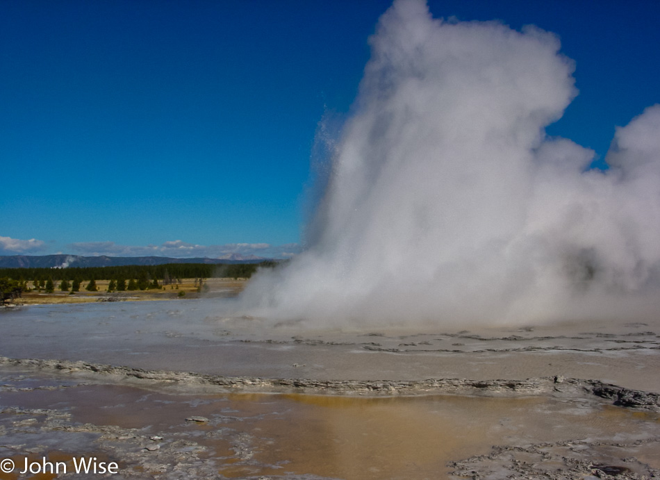 Geyser at Yellowstone National Park in Wyoming year 2000