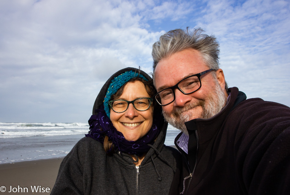 Caroline Wise and John Wise on the Oregon Coast November 2018