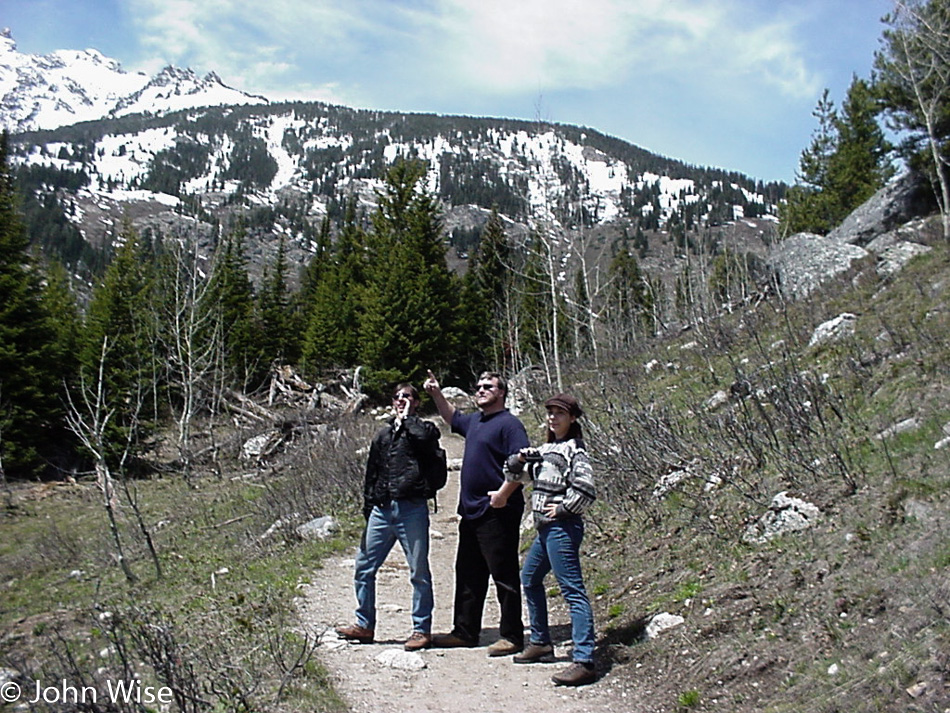 Ruby and Axel Rieke with John Wise in the Grand Teton National Park Wyoming