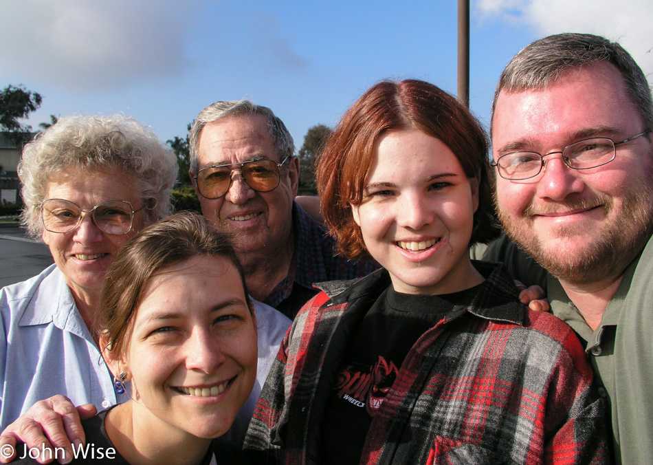 Ann and Woody Burns with John and Caroline Wise and Jessica Wise in Santa Barbara California