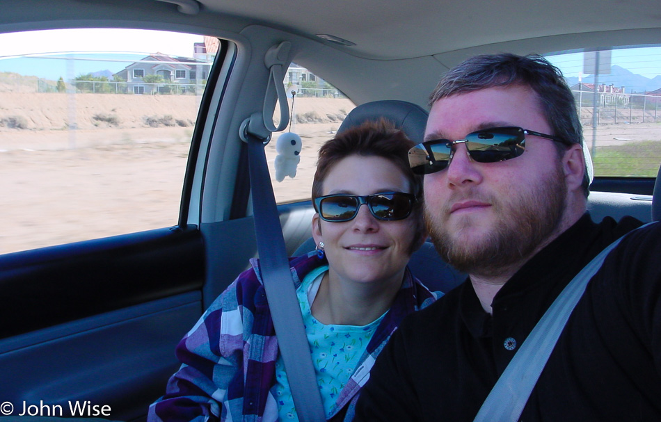 Caroline Wise and John Wise driving east out of Arizona year 2000