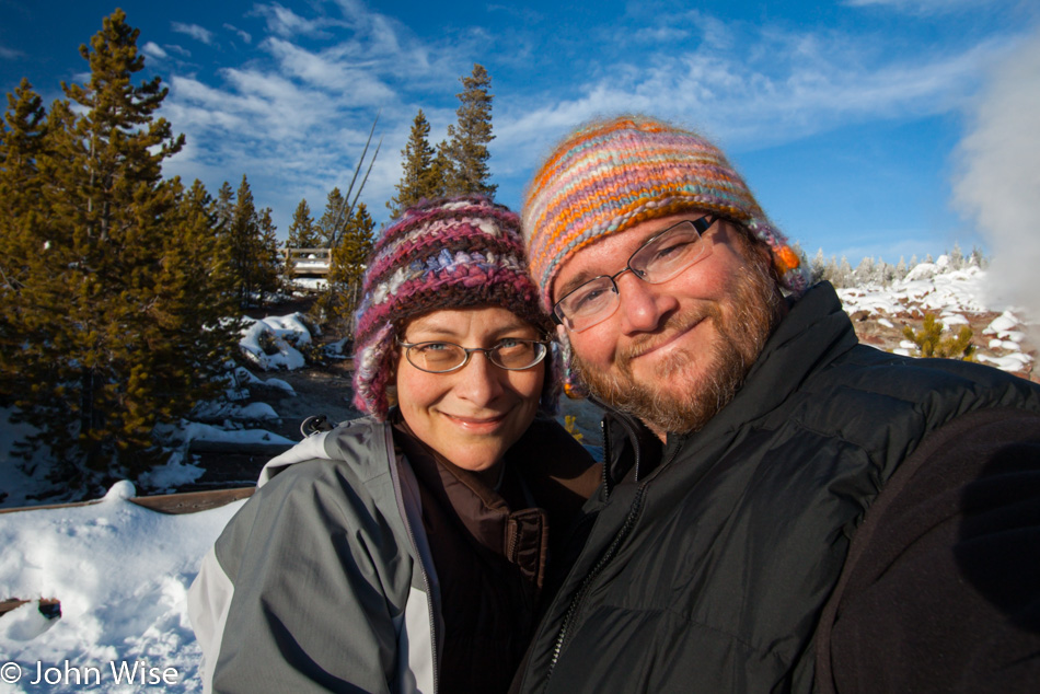 Caroline Wise and John Wise in Yellowstone Jan 2010