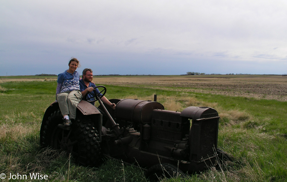 Caroline Wise and John Wise somewhere in North Dakota