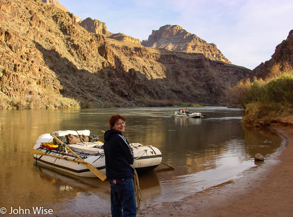 Caroline Wise at Diamond Creek on the Colorado River in the Grand Canyon