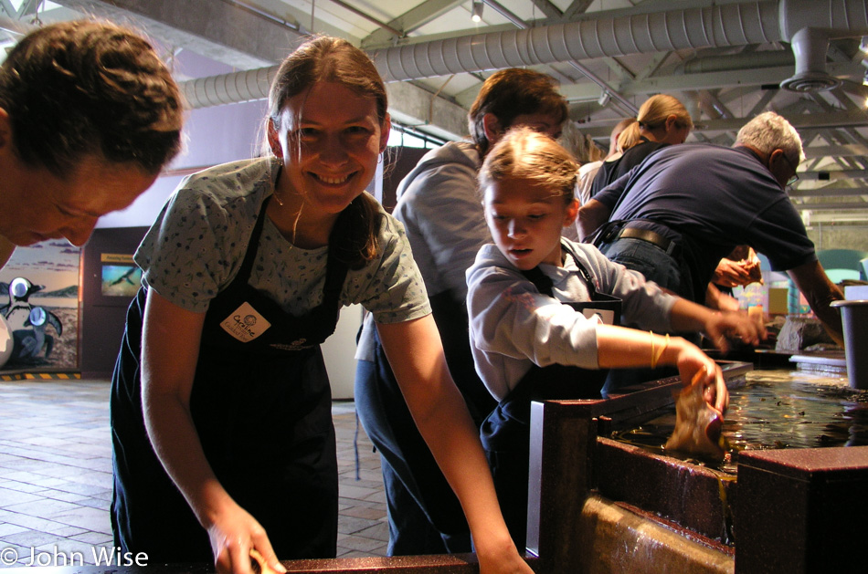 Caroline Wise behind the scenes at Monterey Bay Aquarium in California